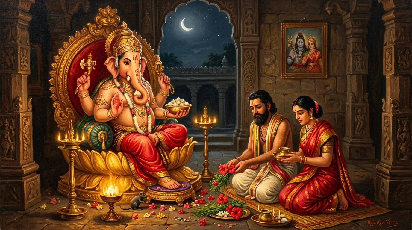 Vināyaka Caturthī classical Indian painting
